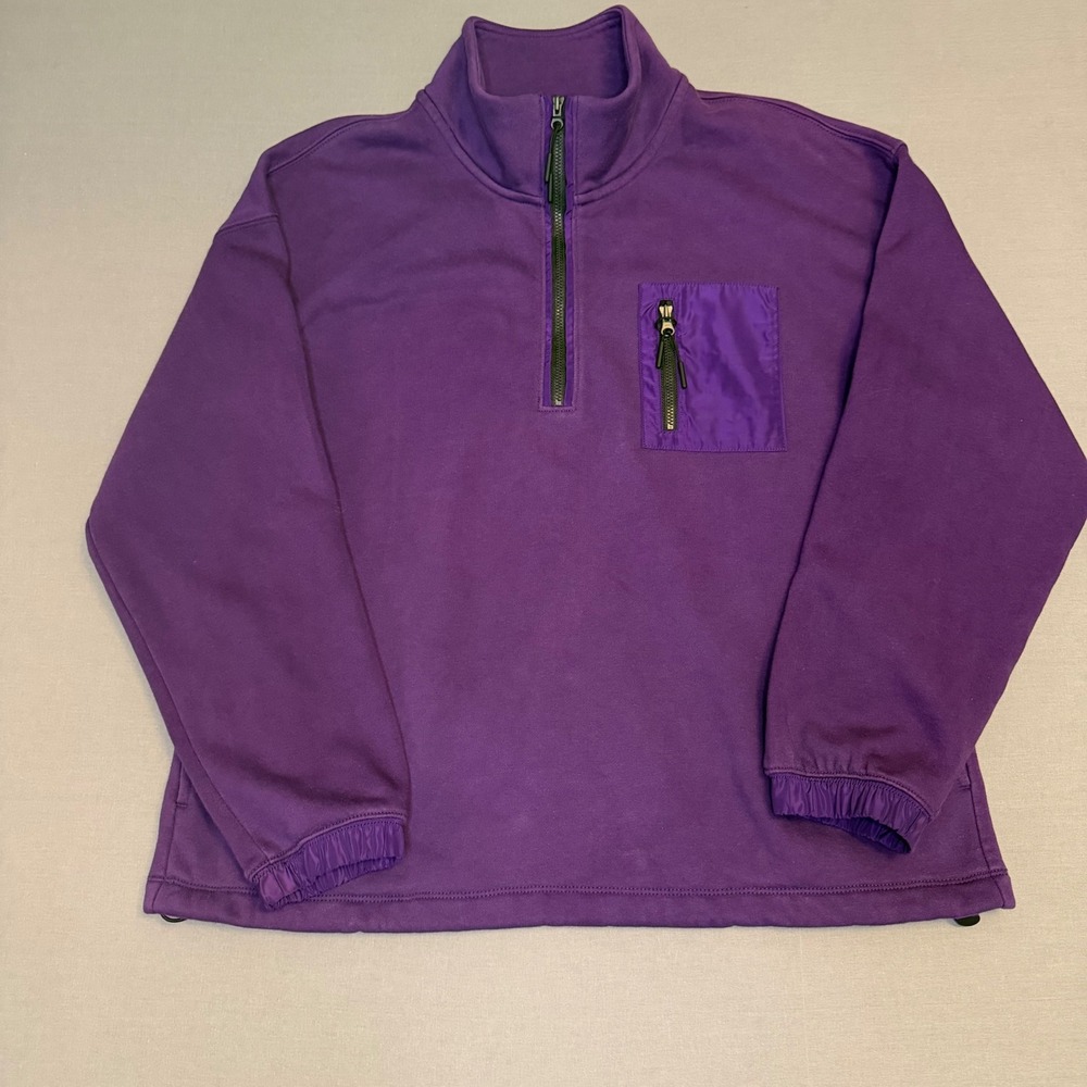 Peloton Uptown Vibe 1/4 Zip 2.0 Pullover Purple Fleece Sweatshirt Womens Medium